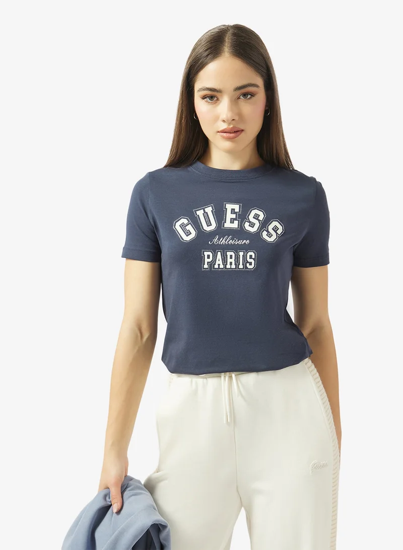 جس تيشيرت أنيتا بأكمام قصيرة ورقبة دائرية